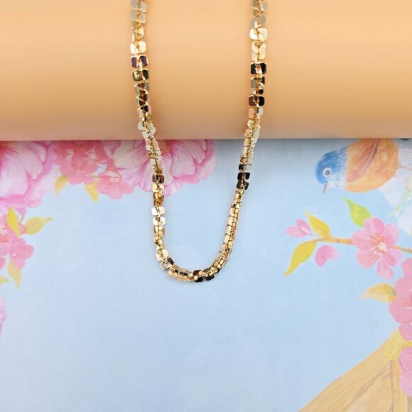 Shiny Rose Gold Mirror Box Chain Necklace, 19.7 Inch Reflective Finish, XPNL0091 - Picture 5 of 12